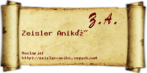 Zeisler Anikó névjegykártya
